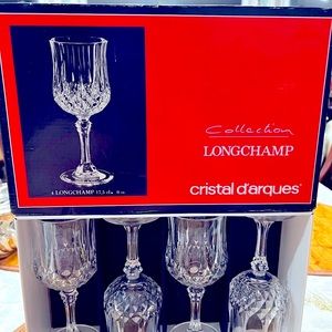 Cristal D’Arques Longchamp Wine Glasses set of 4 inbox